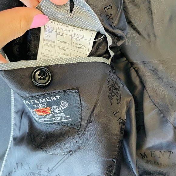 Gold Embroidered Suit Jacket exclusive STATEMENT Italy Confidence 38 R - Picture 6 of 12